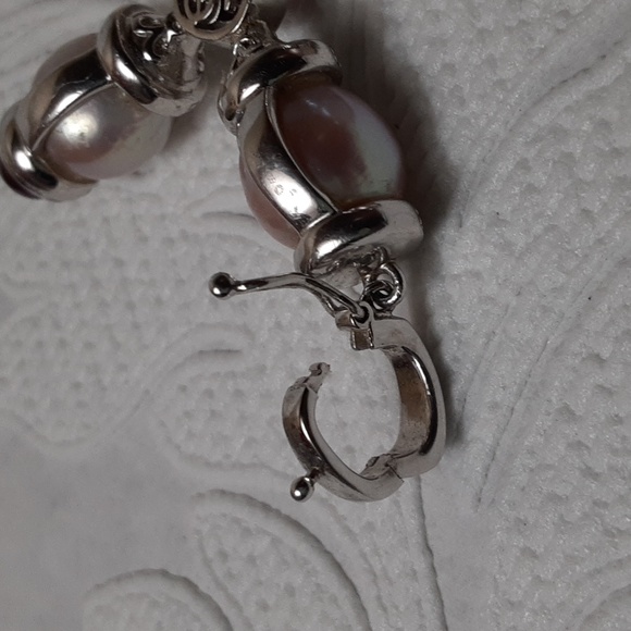 925 Genuine Pearls with Garnet Cabochons end Caps. - Picture 10 of 14